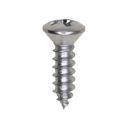 #6 X 1/2 PHILLIPS OVAL HEAD CHROME TAPPING SCREW