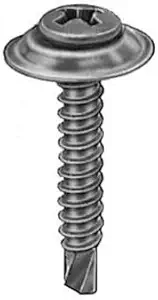 #8 X 1 PHILLIPS OVAL COUNTERSINK W/WASHER SEMS  TEK