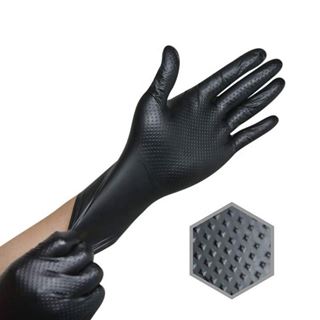 XL BLACK MAX GRIP TEXTURE NITRILE GLOVES 6.0 MIL