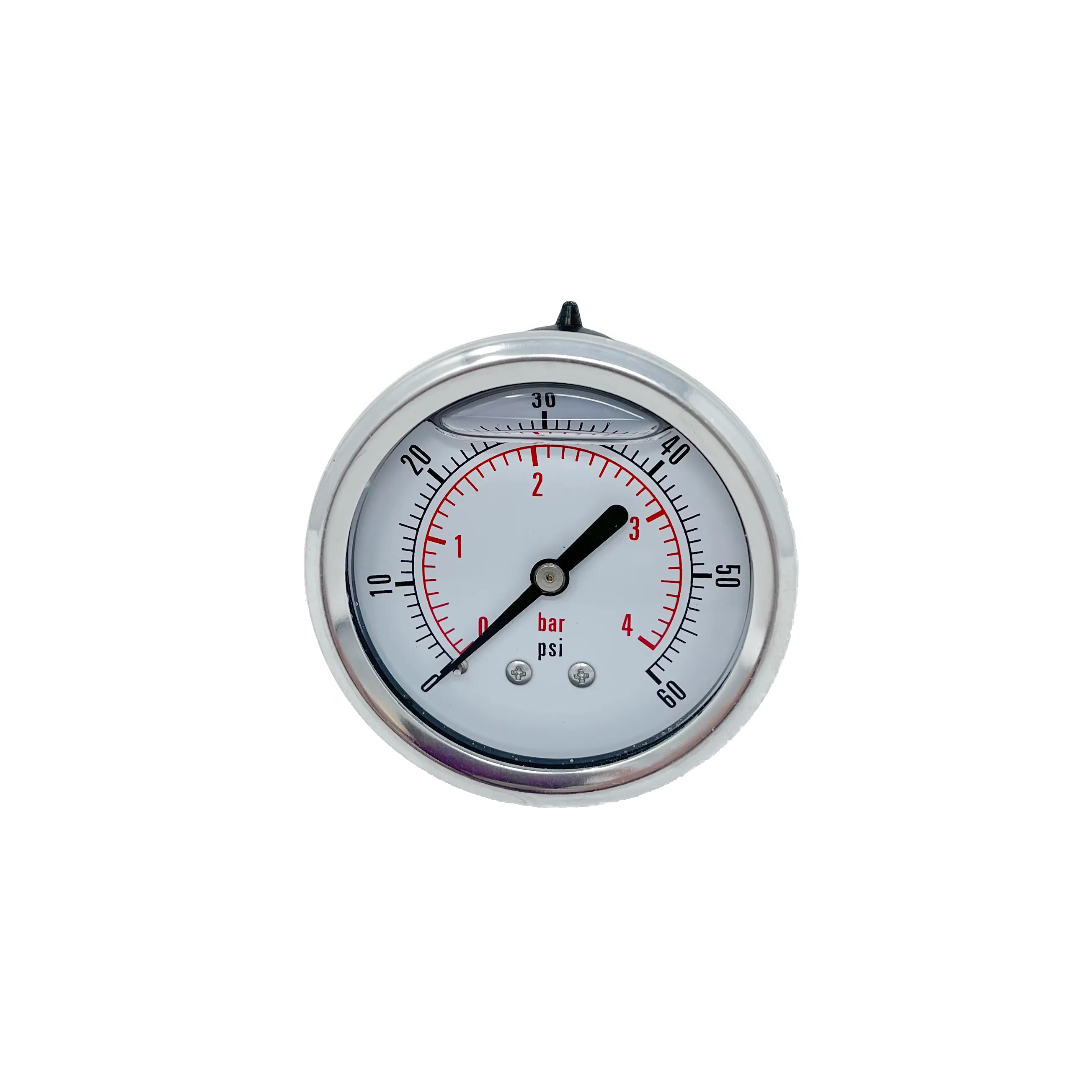 [GHD-CF1P-004DBSP] 0-57.6 PSI  0-4 BAR 2-1/2" DIAL PRESSURE GUAGE 1/4"MBSP OUT THE BACK