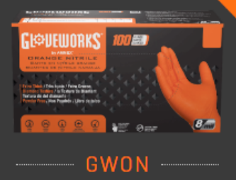 M ORANGE DIAMOND TEXTURE NITRILE GLOVES