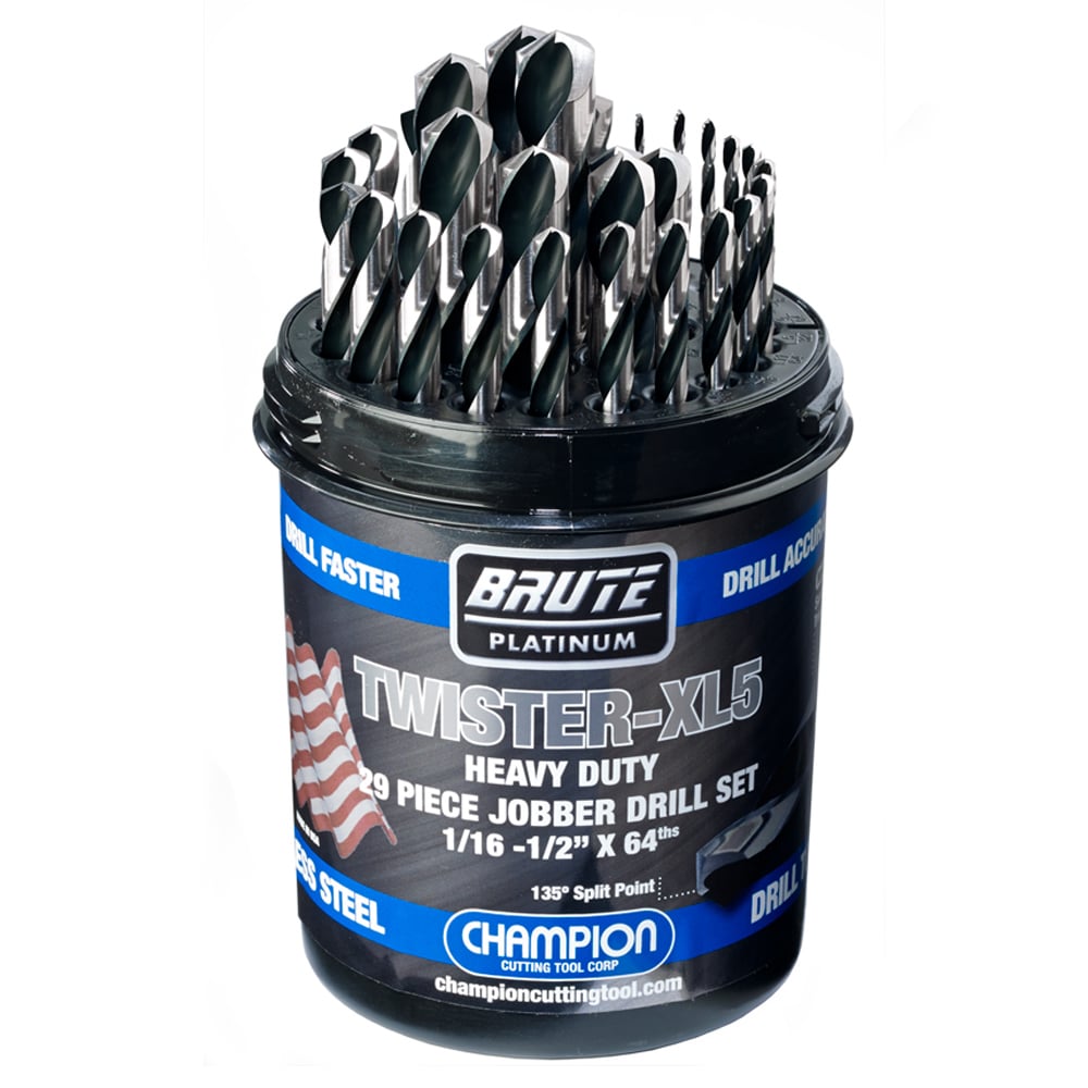 XL5 Champion Brute XL5 Jobber Drill Set 29 Pc. 1/16-1/2 x 64ths