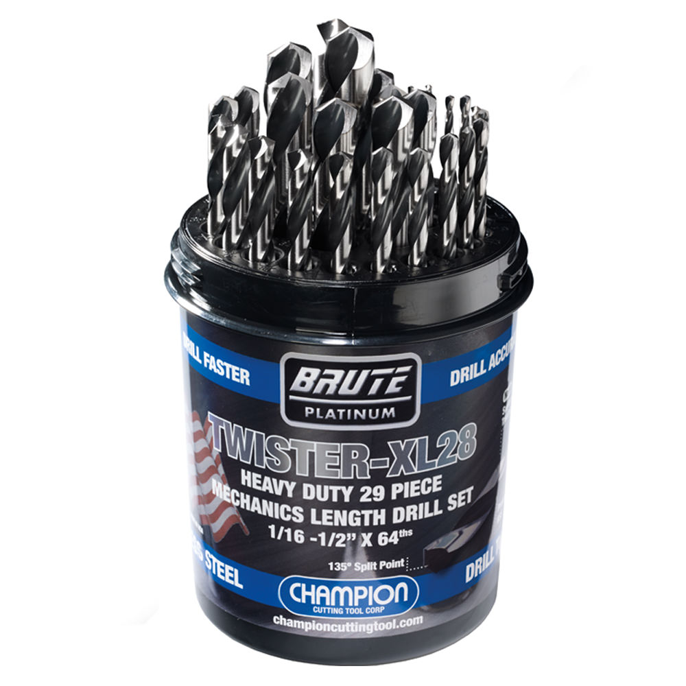 XL28 Champion Brute XL28 Mechanics Length Drill Set 29 Pc. 1/16-1/2 x 64ths