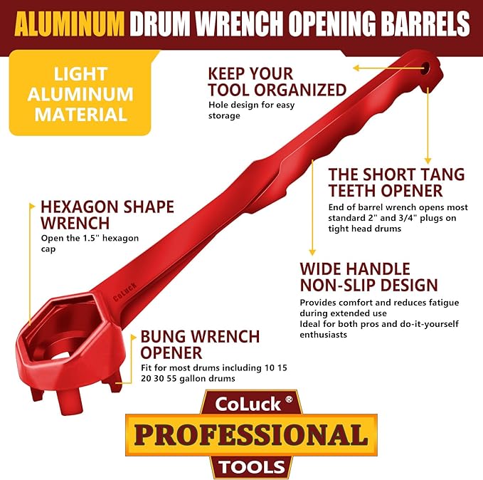 RED BUNG WRENCH FOR 2" AND 3/4" BUNGS
