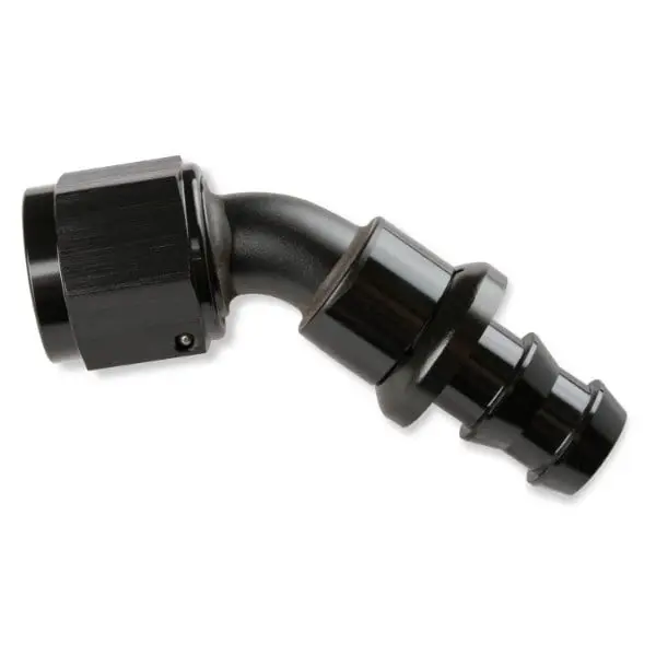 -8 AN -8 BARB 45 DEGREE BLACK ALUMINUM
