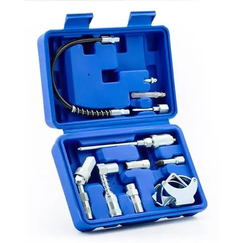 11PC  GREASE GUN ADAPTER KIT W/HOSE