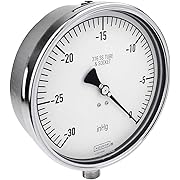 6" ALL STAINLESS VACUUM GAUGE 1/2" MNPT OUT THE BOTTOM