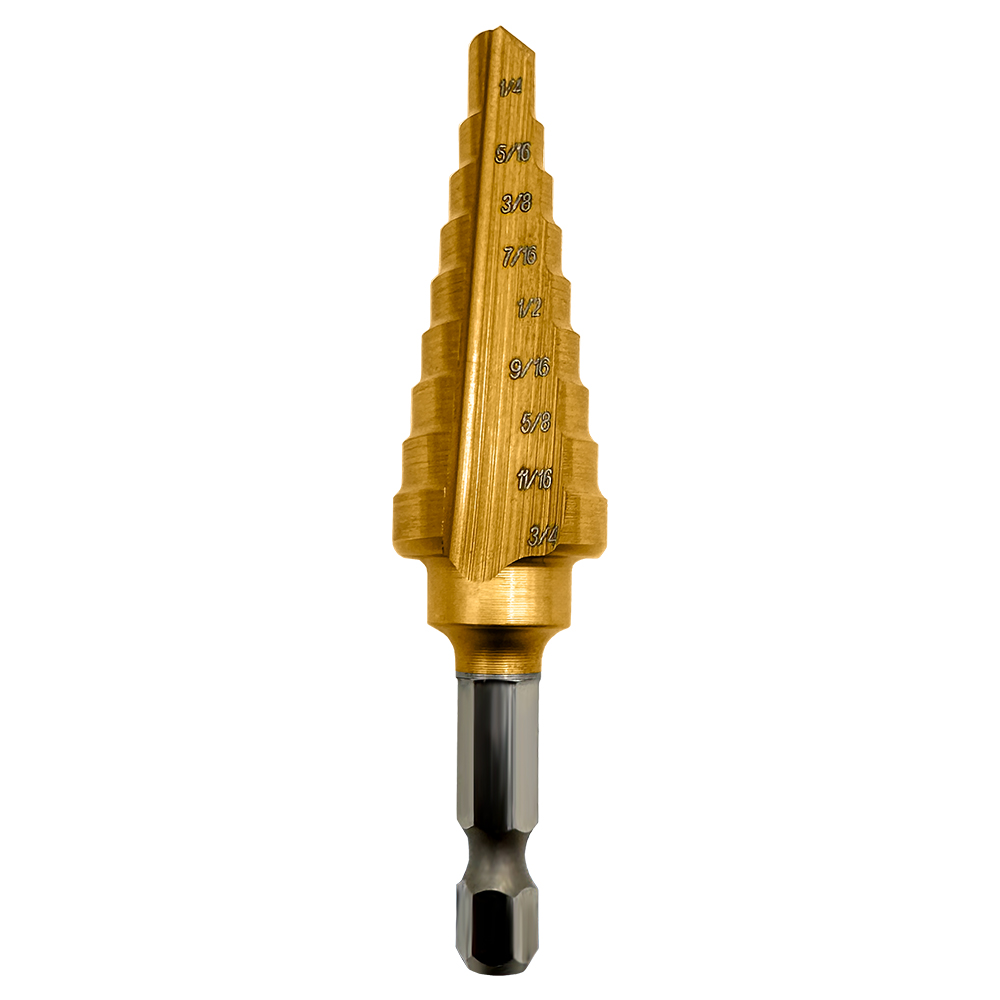 HEX-3 Champion Hex Shank Step Bit (1/4 - 1-1/8) Impact Ready