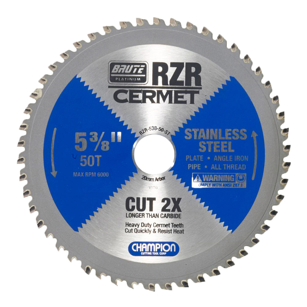 538-50-ST Champion Cermet Tipped Circular Saw Blade- Stainless Steel Cutting 5-3/8" Diameter, 50 Teeeth