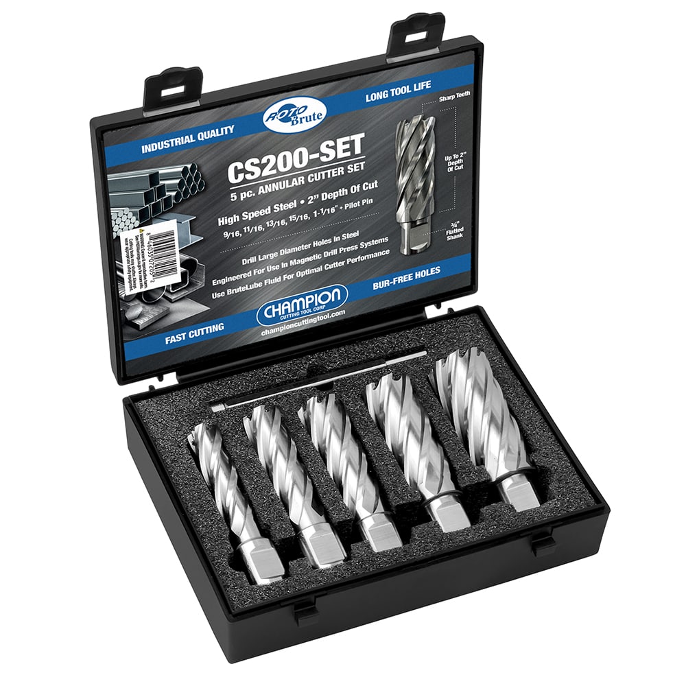 SET HSS Annular Cutter Set - 5 Pc. 9/16,11/16,13/16,15/16,1-1/16