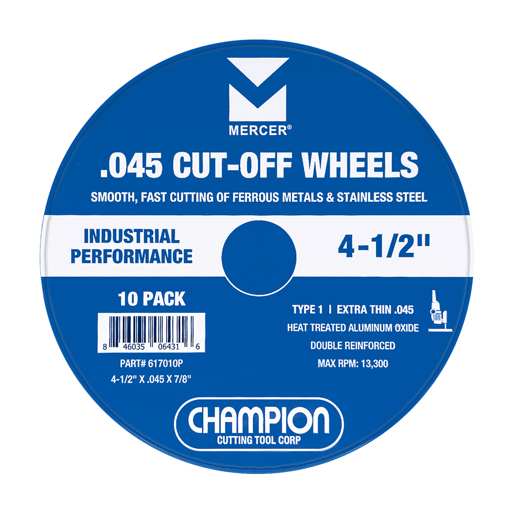 4-1/2 INCH .045 CUT-OFF WHEELS FOR METAL, TYPE 1, 10 PACK FOR ANGLE GRINDER