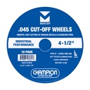 4-1/2 INCH .045 CUT-OFF WHEELS FOR METAL, TYPE 27, 10 PACK FOR ANGLE GRINDER