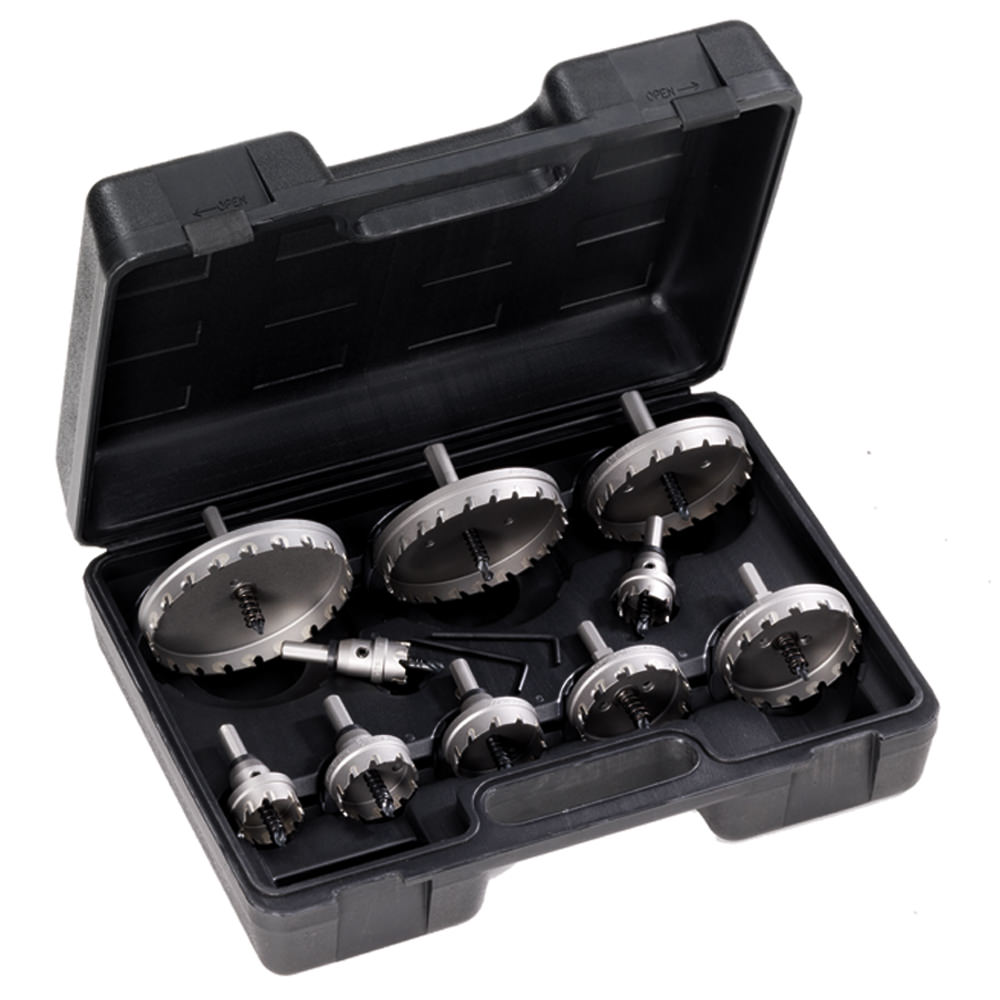 ELECTRICAL-1 Champion 10 Pc. Carbide Tipped Hole Cutter Set (3/16" DOC) Electrical Sizes: 7/8 to 4-1/2"