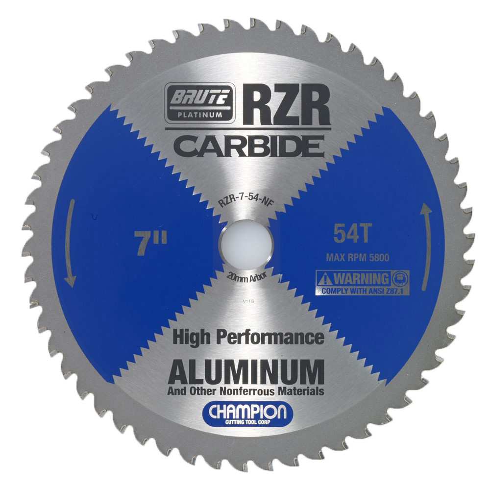 7-54-NF Champion Carbide Tipped Circular Saw Blade - 7" For Aluminum Cutting