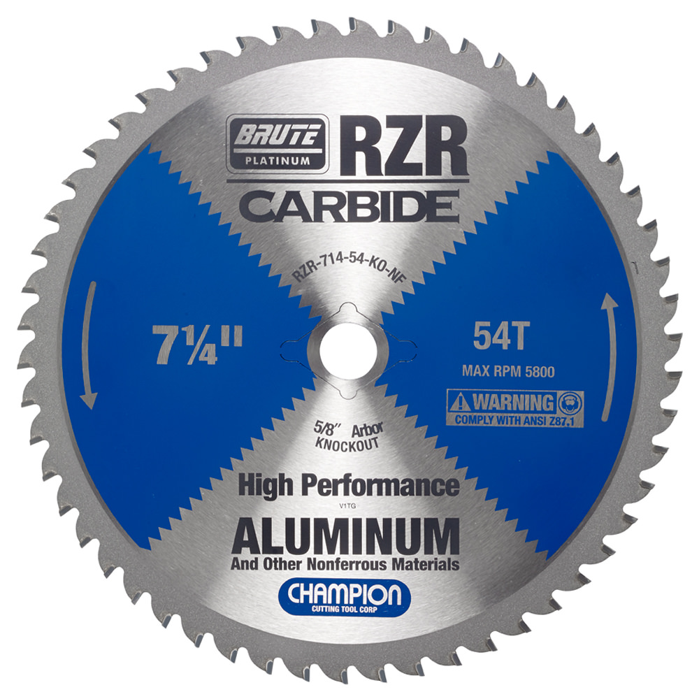 714-54-KO-NF Champion Carbide Tipped Circular Saw Blade - 7-1/4" For Aluminum Cutting