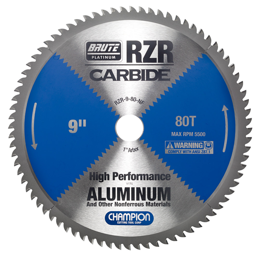 9-80-NF Champion Carbide Tipped Circular Saw Blade - 9" For Aluminum Cutting