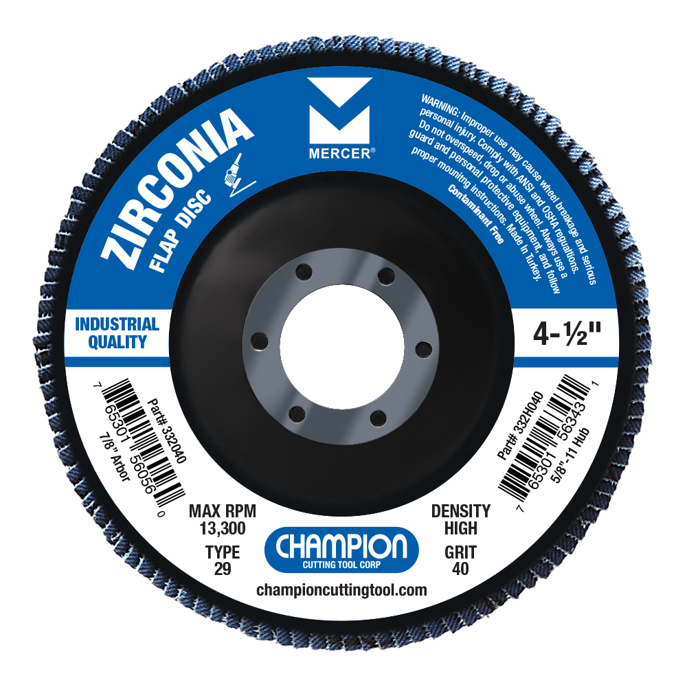 4-1/2" x 7/8" Zirconia Flap Disc T29 40 Grit High Density