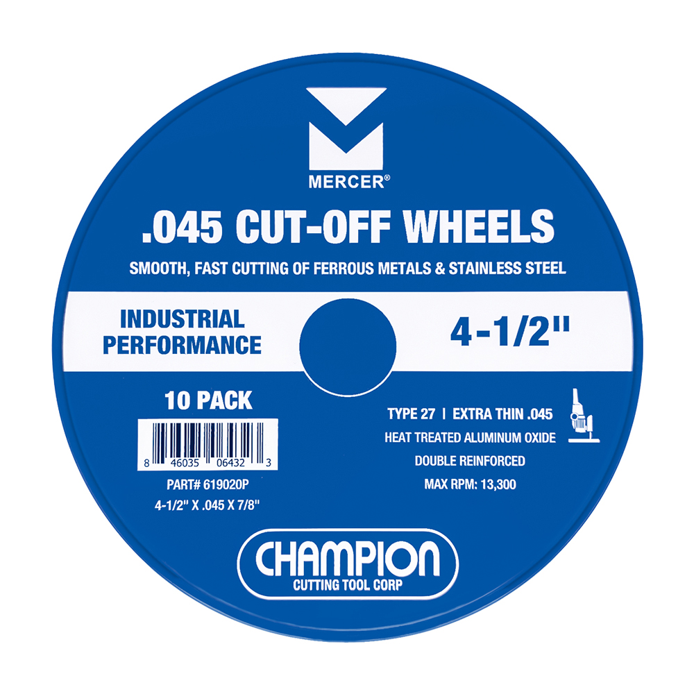 4-1/2 INCH .045 CUT-OFF WHEELS FOR METAL, TYPE 27, 10 PACK FOR ANGLE GRINDER