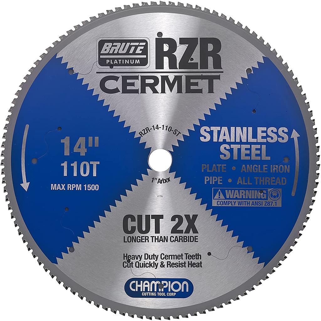 14-110-ST Champion Cermet Tipped Circular Saw Blade- Stainless Steel Cutting 14" Diameter, 110 Teeth