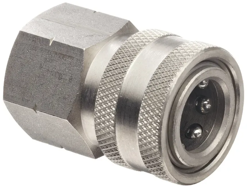 3/8 FNPT FEMALE STAINLESS PRESSURE WASHER QD COUPLER