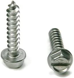 #10-12 X 3/4 18-8 STAINLESS SLOT HEX WASHER HEAD SHEET METAL SCREW