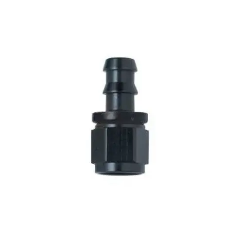 -6 PUSH LITE STRAIGHT HOSE END-BLACK ALUMINUM