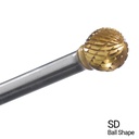 Champion Double Cut TiN Coated Carbide Bur High Performance, Ferrous Metals