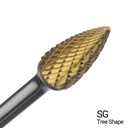 Champion Double Cut TiN Coated Carbide Bur High Performance, Ferrous Metals