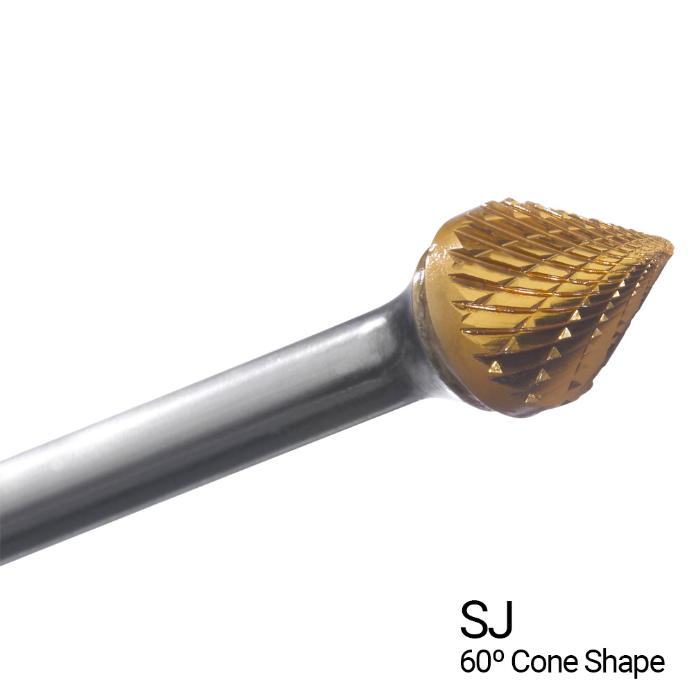 Champion Double Cut TiN Coated Carbide Bur High Performance, Ferrous Metals