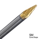 Champion Double Cut TiN Coated Carbide Bur High Performance, Ferrous Metals