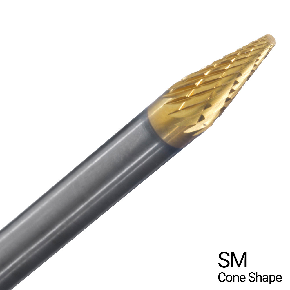 Champion Double Cut TiN Coated Carbide Bur High Performance, Ferrous Metals