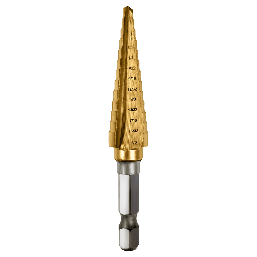 HEX-1 Champion Hex Shank Step Bit (1/8 - 1/2) Impact Ready