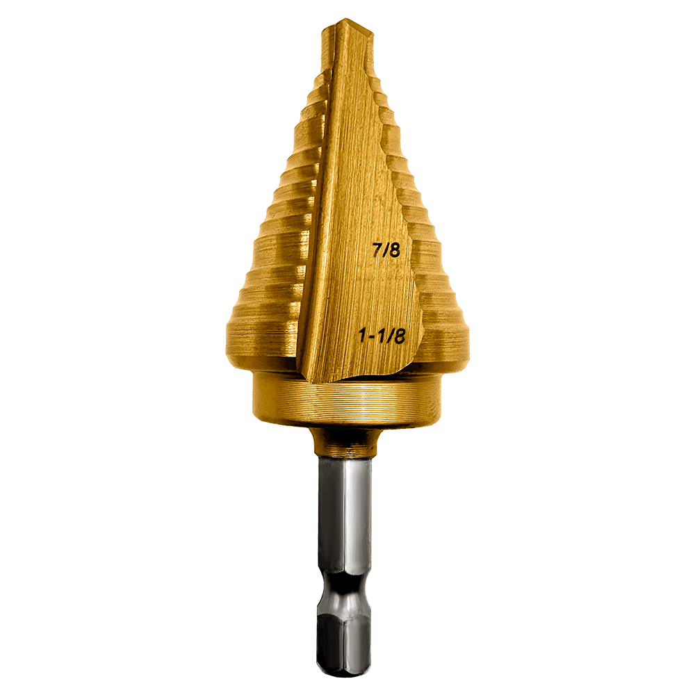 HEX-13 Champion Hex Shank Step Bit (3/16 - 7/8) Impact Ready