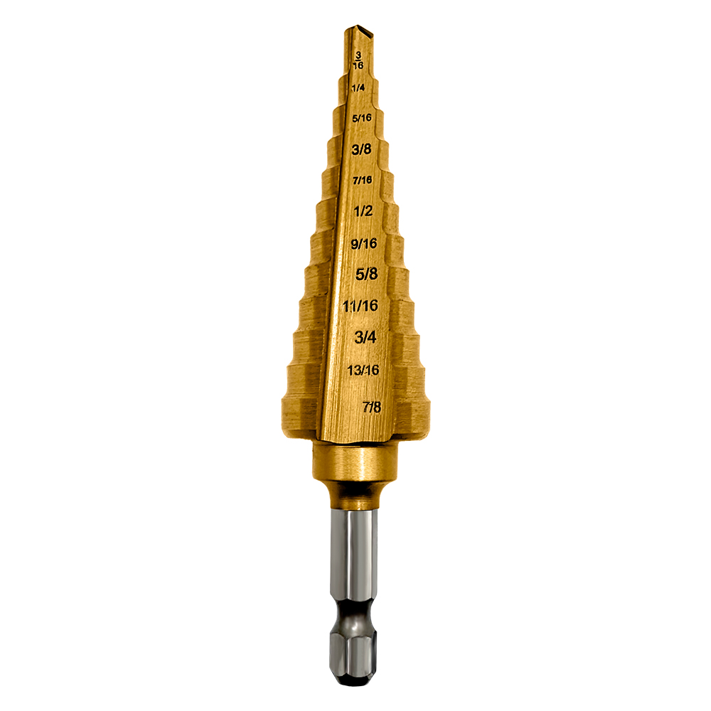 HEX-4 Champion Hex Shank Step Bit (1/4 - 3/4) Impact Ready